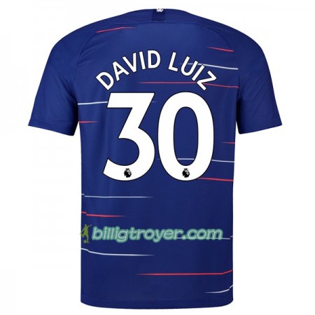 Billige Fotballdrakter Chelsea David Luiz 30 Hjemmedraktsett 2018/19 Kortermet